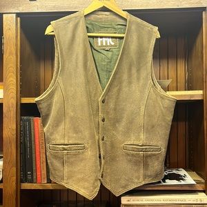 FMC Suede Leather Western Vest. Size XL.